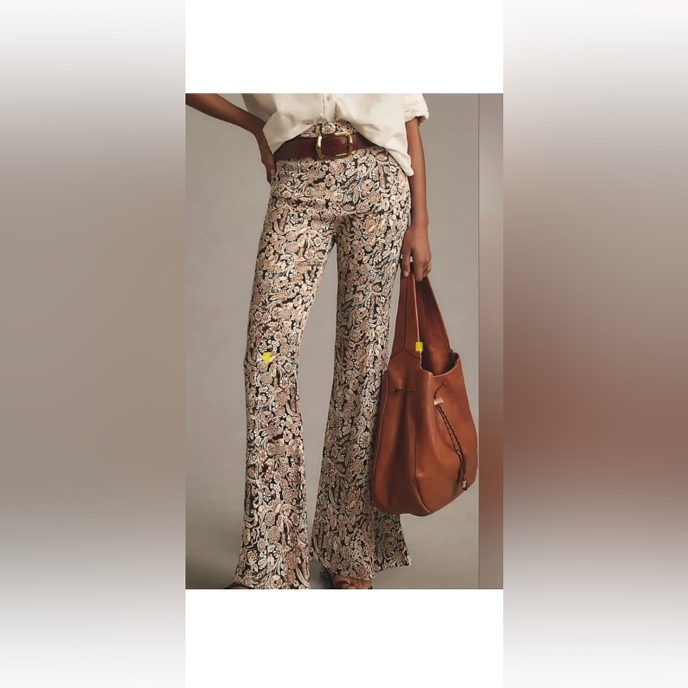 By Anthropologie Floral Flare Pants – Size 14